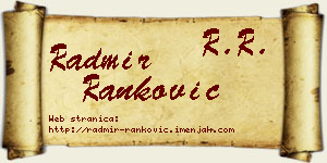 Radmir Ranković vizit kartica